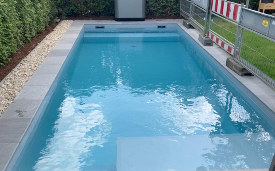 Folien-Schwimmbecken Grau mit Gegenstromanlage