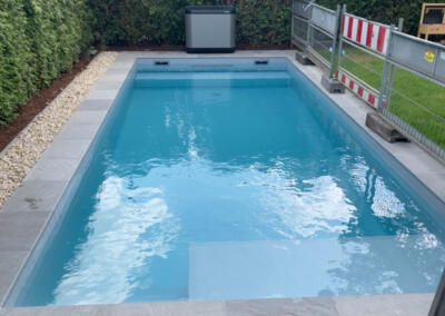 Folien-Schwimmbecken Grau mit Gegenstromanlage