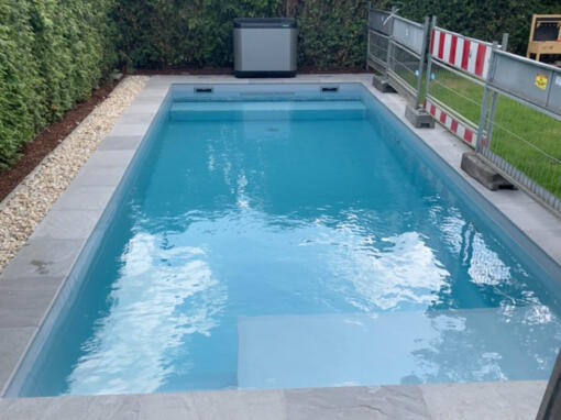 Folien-Schwimmbecken Grau mit Gegenstromanlage